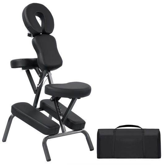 Portable Massage Chair – Adjustable Folding Spa Chair with Carrying Bag, Waterproof PU Leather, Heavy - Duty Steel Frame – AMC66 - with | Sold by Uncle Wiener's Wholesale