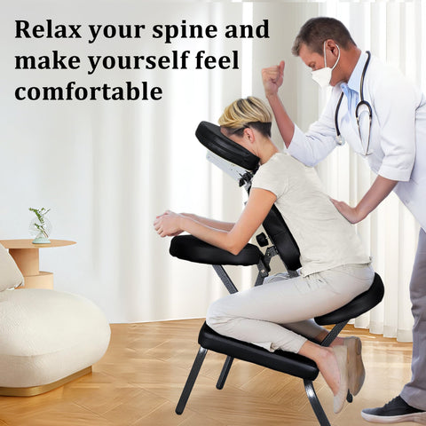 Portable Massage Chair – Adjustable Folding Spa Chair with Carrying Bag, Waterproof PU Leather, Heavy - Duty Steel Frame – AMC66 - with | Sold by Uncle Wiener's Wholesale