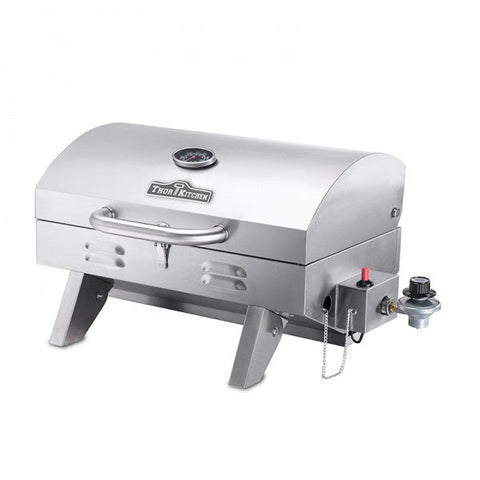 Portable Stainless Steel Gas BBQ Grill HGG2002U – 12,000 BTU Tabletop Grill – CSA Certified – Propane or Butane – Foldable Legs - with | Sold by Uncle Wiener's Wholesale