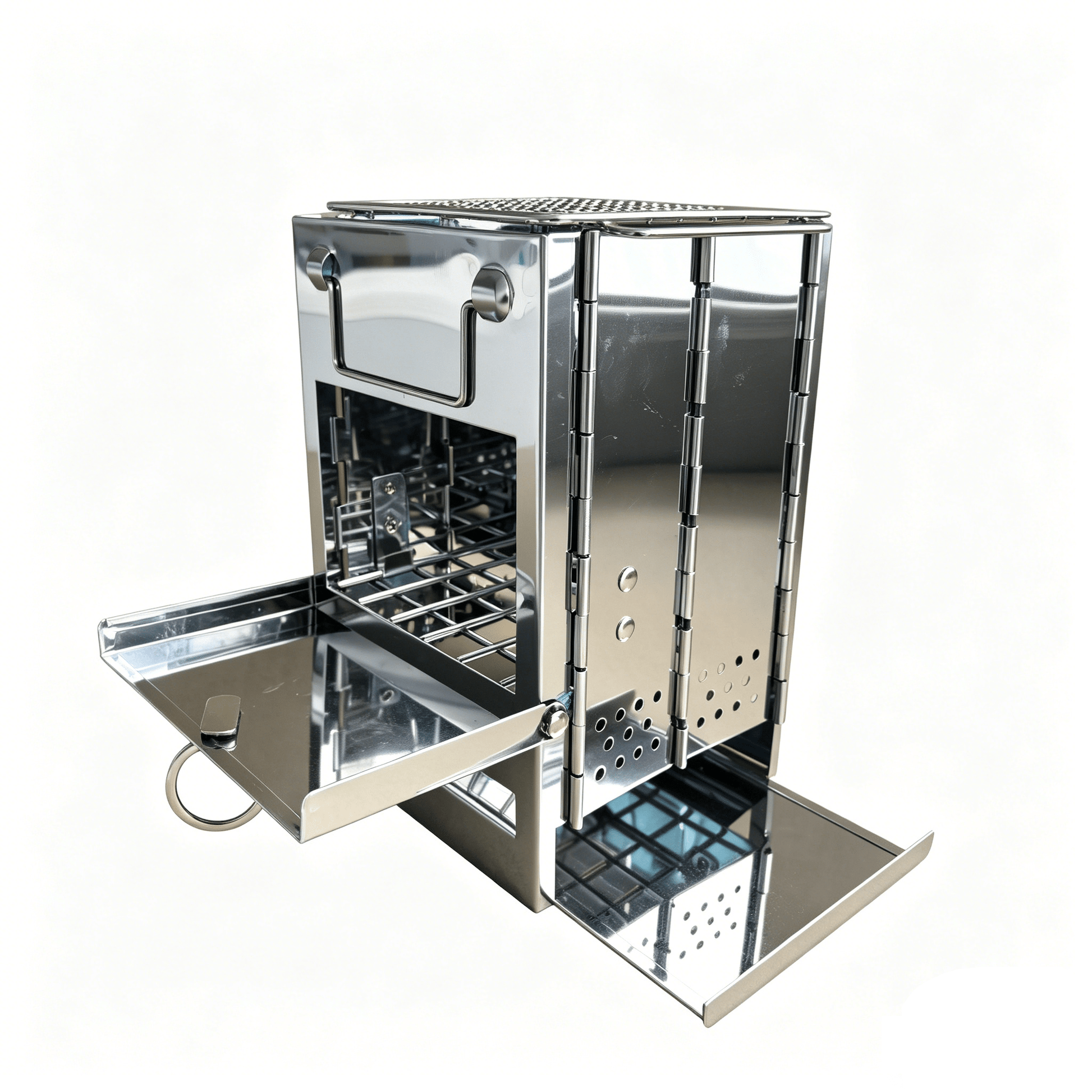 Portable Stainless Steel Wood Burning Camp Stove | Folding, Lightweight & Compact Outdoor Cooking Gear - S3045 - Camping Gear with | Sold by Uncle Wiener's Wholesale