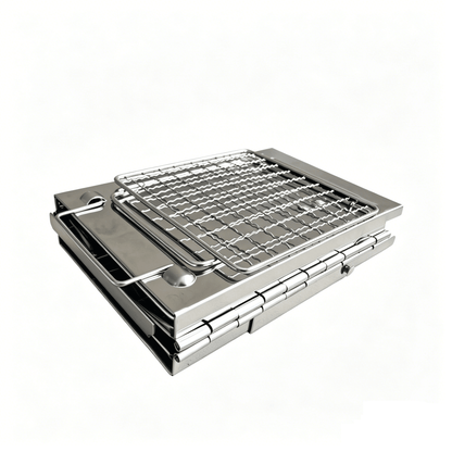 Portable Stainless Steel Wood Burning Camp Stove | Folding, Lightweight & Compact Outdoor Cooking Gear - S3045 - Camping Gear with | Sold by Uncle Wiener's Wholesale