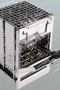 Assembled portable stainless steel wood burning camp stove for outdoor cooking