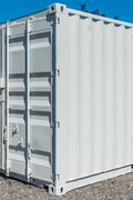 Front view of 8FT gray mini storage container

Side angle of compact steel shipping container

Portable storage containers in different sizes

Bi-parting swing doors and back entry detail

Onsite use of mini steel storage box