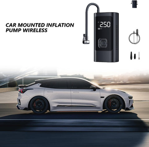 Portable Tire Inflator Air Compressor – Wired & Wireless Fast Inflation Pump for Car, Motorcycle & Bicycle with Digital Pressure Display & LED Light RSDCZX11A - with | Sold by Uncle Wiener's Wholesale