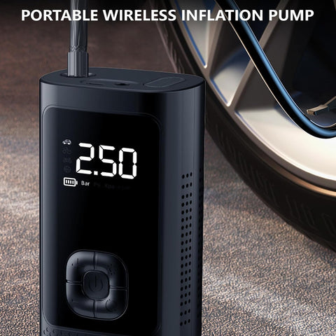 Portable Tire Inflator Air Compressor – Wired & Wireless Fast Inflation Pump for Car, Motorcycle & Bicycle with Digital Pressure Display & LED Light RSDCZX11A - with | Sold by Uncle Wiener's Wholesale