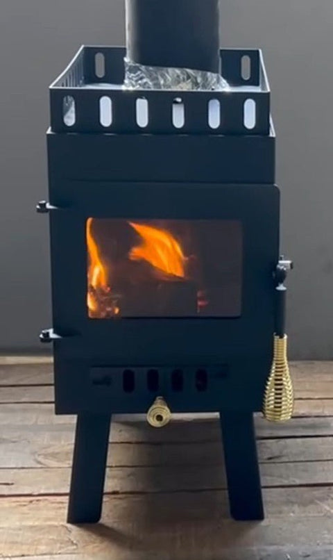 Portable Wood Stove – Modern Tiny Sauna Stove with 2" Rock Lip, Steel Wood Heater for Sauna Tents & Outdoor Heating RS01 - with | Sold by Uncle Wiener's Wholesale