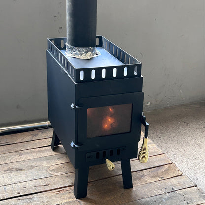 Portable Wood Stove – Modern Tiny Sauna Stove with 2" Rock Lip, Steel Wood Heater for Sauna Tents & Outdoor Heating RS01 - with | Sold by Uncle Wiener's Wholesale
