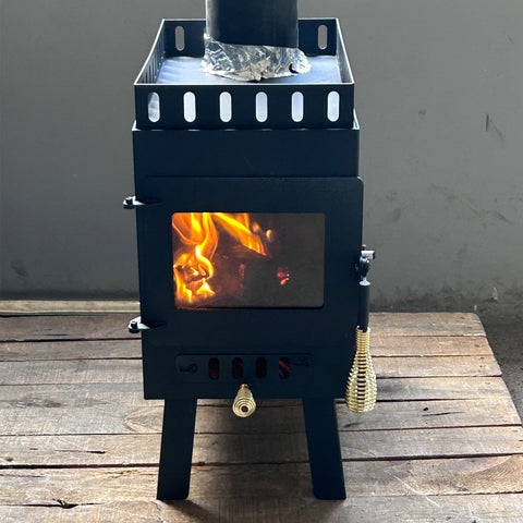 Portable Wood Stove – Modern Tiny Sauna Stove with 2" Rock Lip, Steel Wood Heater for Sauna Tents & Outdoor Heating RS01 - with | Sold by Uncle Wiener's Wholesale