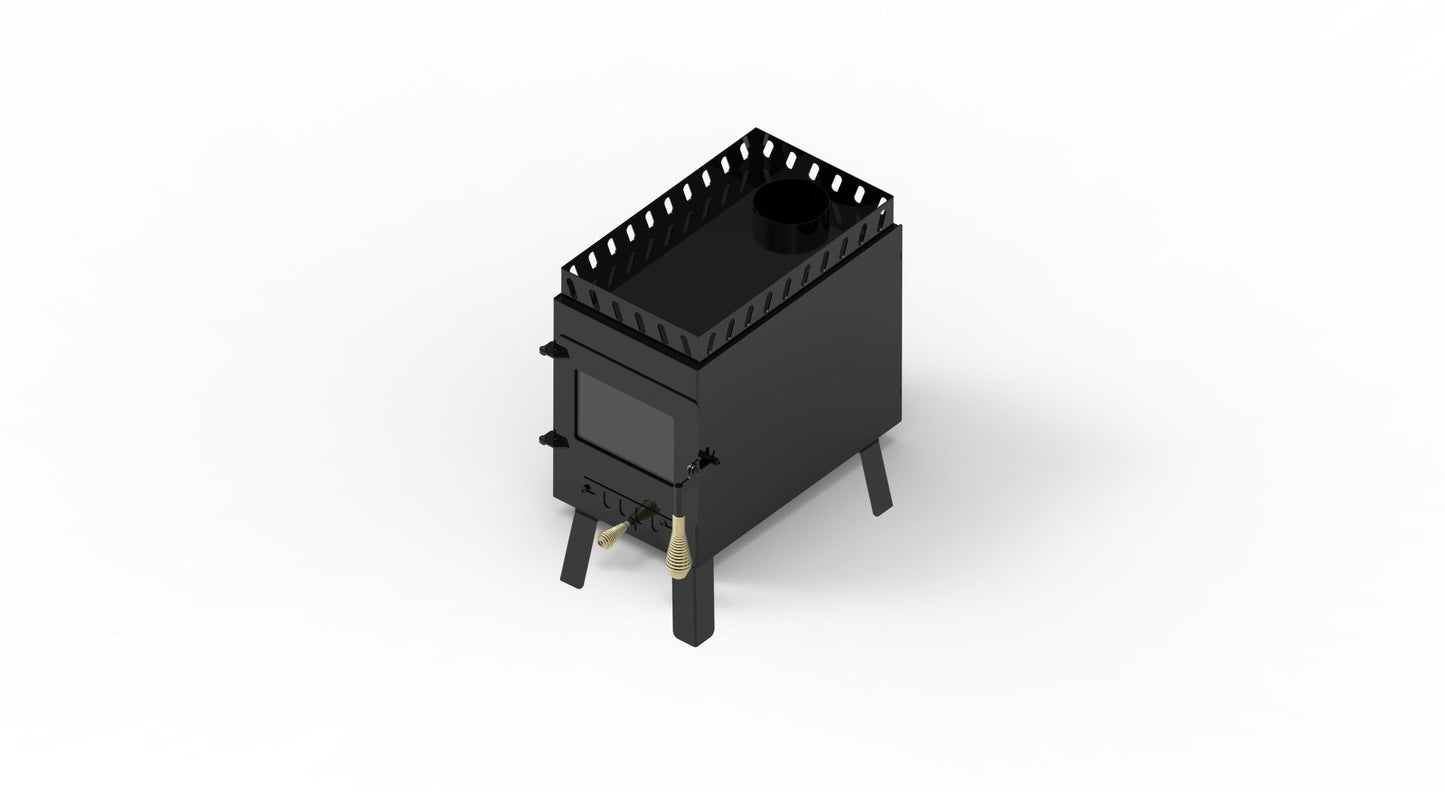 Portable Wood Stove – Modern Tiny Sauna Stove with 2" Rock Lip, Steel Wood Heater for Sauna Tents & Outdoor Heating RS01 - with | Sold by Uncle Wiener's Wholesale