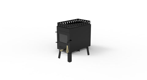 Portable Wood Stove – Modern Tiny Sauna Stove with 2" Rock Lip, Steel Wood Heater for Sauna Tents & Outdoor Heating RS01 - with | Sold by Uncle Wiener's Wholesale