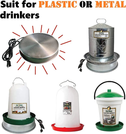 Poultry Water Drinker Heater Base 30W – Anti - Freeze Chicken Water Heater with Stainless Steel Base S3128 - with | Sold by Uncle Wiener's Wholesale