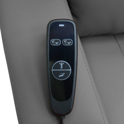 Power Lift Recliner Massage Chair with Single Motor, Air Massage, Arm Storage, Cup Holders & Tech Leather Finish - with Beige | Sold by Uncle Wiener's Wholesale