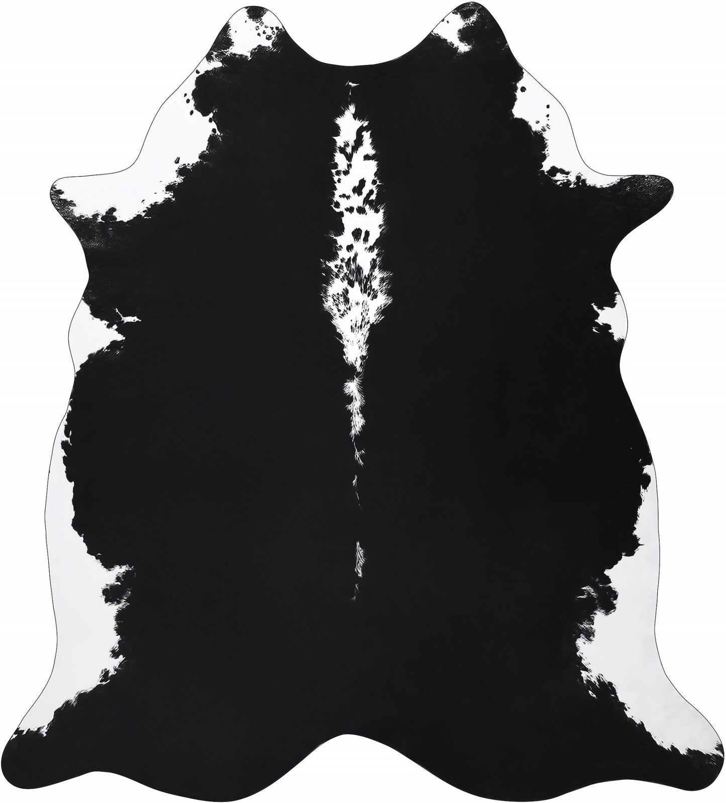 Premium Faux Cowhide Rug 4.7 × 5.2 ft, Non - Slip Washable Western Home Decor CR520 - with Black & White | Sold by Uncle Wiener's Wholesale