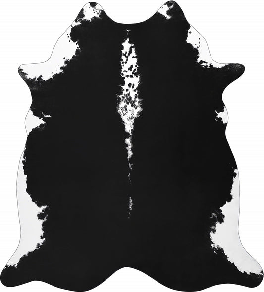 Premium Faux Cowhide Rug 4.7 × 5.2 ft, Non - Slip Washable Western Home Decor CR520 - with Black & White | Sold by Uncle Wiener's Wholesale