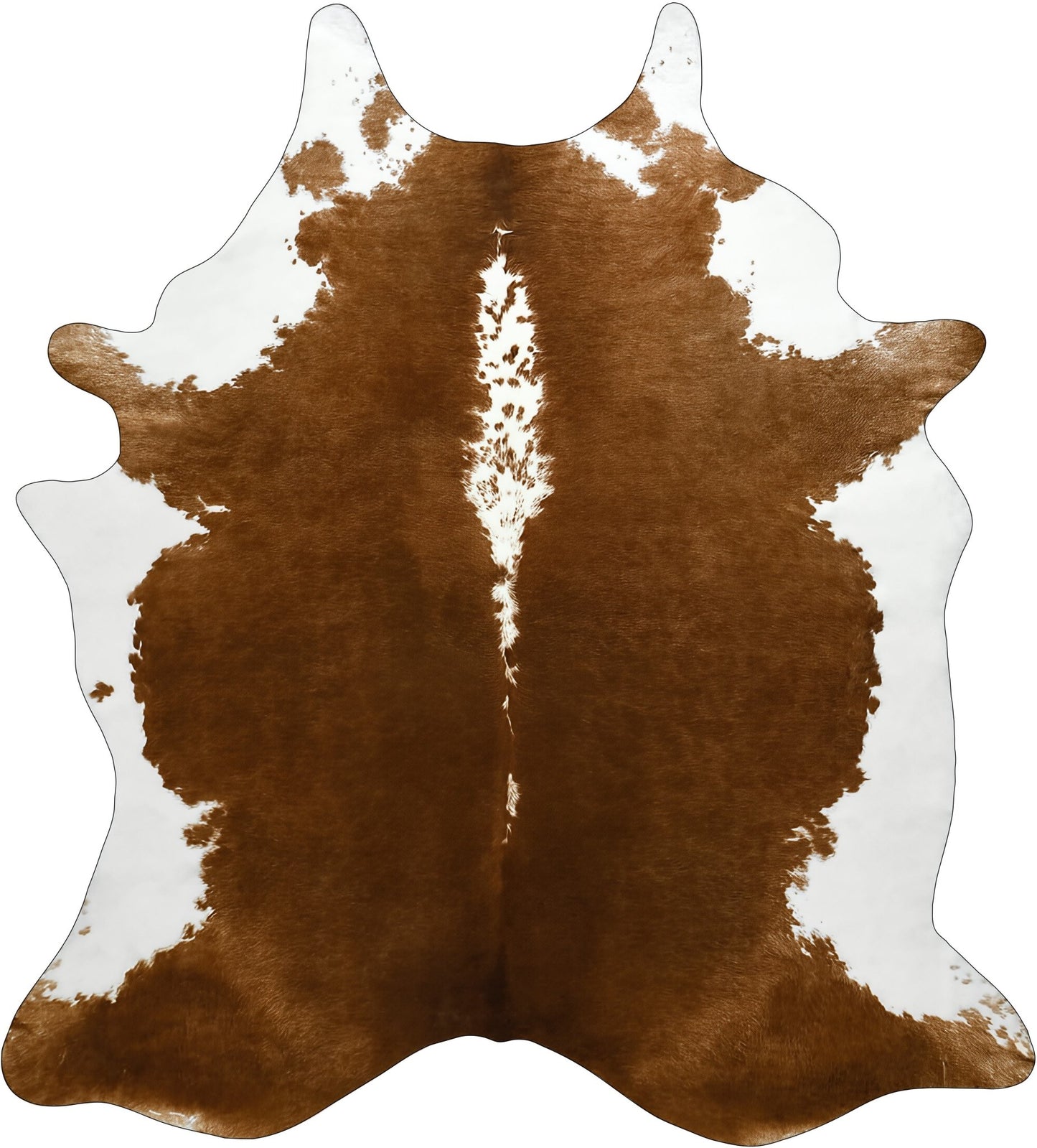 Premium Faux Cowhide Rug 4.7 × 5.2 ft, Non - Slip Washable Western Home Decor CR520 - with Brown & White | Sold by Uncle Wiener's Wholesale