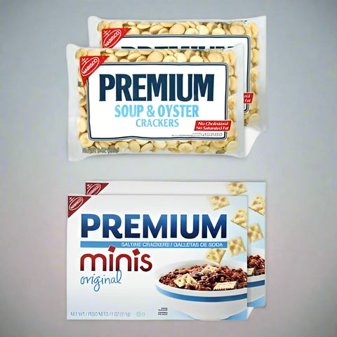 Premium Saltine Crackers Variety Pack, Mini and Oyster Crackers, Lunch Snacks, Bulk Snacks, 4 Packs - with 40 oz | Sold by Uncle Wiener's Wholesale