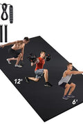 Premium XL Non - Slip Exercise Mat – 7mm Thick Home Gym Flooring (4x6, 6x8, 6x12 FT) - with 12x6 ft | Sold by Uncle Wiener's Wholesale