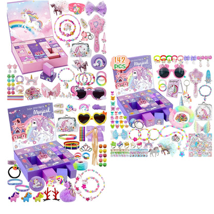 Pretend Play Makeup Kit for Girls – 142PCS Dress Up Set | YS17637005 - with | Sold by Uncle Wiener's Wholesale