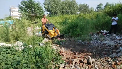 “T380 compact skid steer loader with rubber tracks”

“T460 mini tracked loader for landscaping and excavation”

“Heavy-duty skid steer with universal quick attach plate”

“Tracked compact construction loader in yellow”