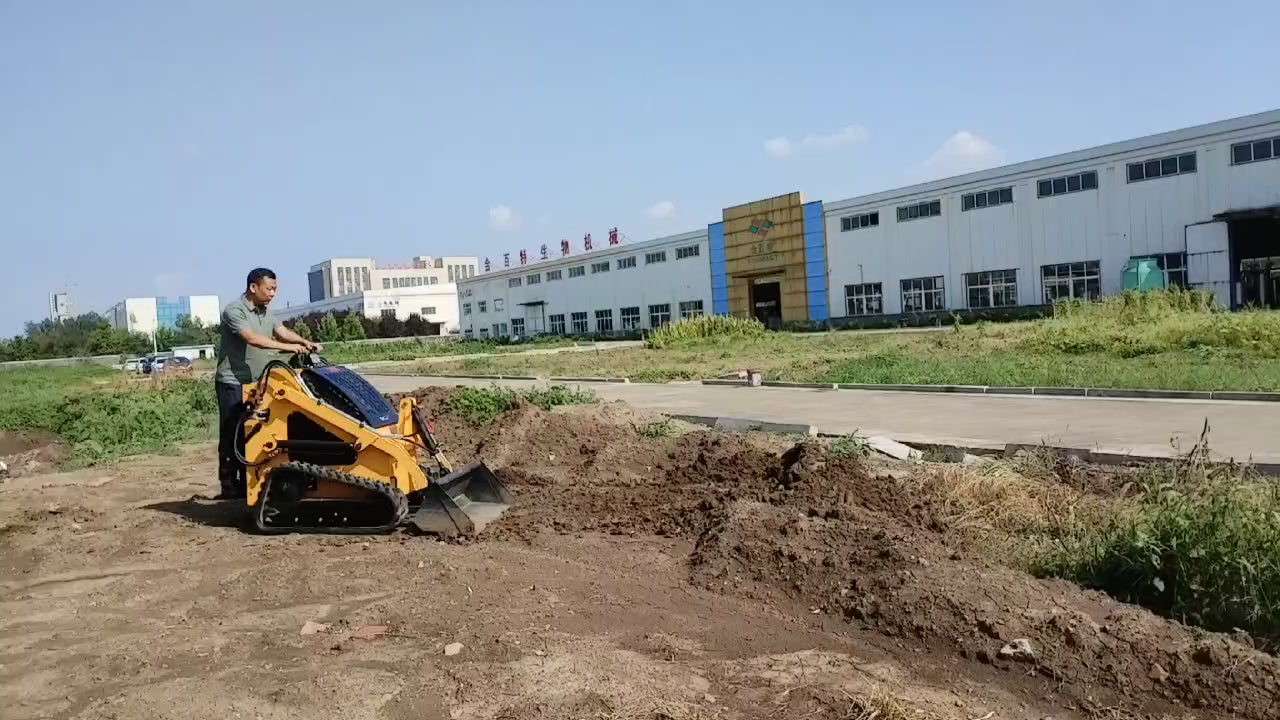 “T380 compact skid steer loader with rubber tracks”

“T460 mini tracked loader for landscaping and excavation”

“Heavy-duty skid steer with universal quick attach plate”

“Tracked compact construction loader in yellow”