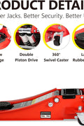 Pro Steel 3 Ton Low Profile Racing Floor Jack - Dual Pistons Quick Lift Pump, Red Heavy Duty Hydraulic Jack, 3.3" - 18.5" Lift Range, 6600 lb Capacity - with Red - Lift Range 3.3" - 18.5" | Sold by Uncle Wiener's Wholesale