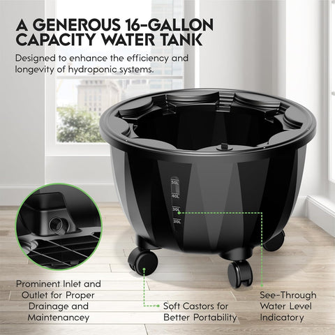 Pro Tower Garden – Modular Hydroponic Growing System with 96 Pots – Indoor/Outdoor Vertical Garden, Leak - Proof, Castor Wheels, Auto Water & Light Control – Grow Herbs, Vegetables & Fruits - with | Sold by Uncle Wiener's Wholesale