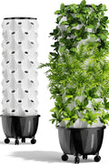 Pro Tower Garden – Modular Hydroponic Growing System with 96 Pots – Indoor/Outdoor Vertical Garden, Leak - Proof, Castor Wheels, Auto Water & Light Control – Grow Herbs, Vegetables & Fruits - with | Sold by Uncle Wiener's Wholesale