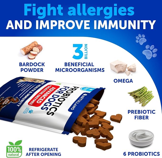 Probiotics for Dogs with Digestive Enzymes – 70 Soft Chews for Gut Health, Immune Support, Itchy Skin & Allergy Relief - Pet products with | Sold by Uncle Wiener's Wholesale