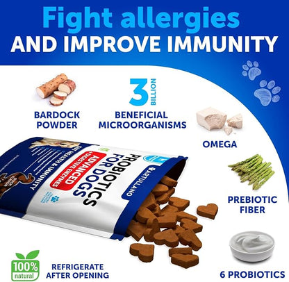 Probiotics for Dogs with Digestive Enzymes – 70 Soft Chews for Gut Health, Immune Support, Itchy Skin & Allergy Relief - Pet products with | Sold by Uncle Wiener's Wholesale