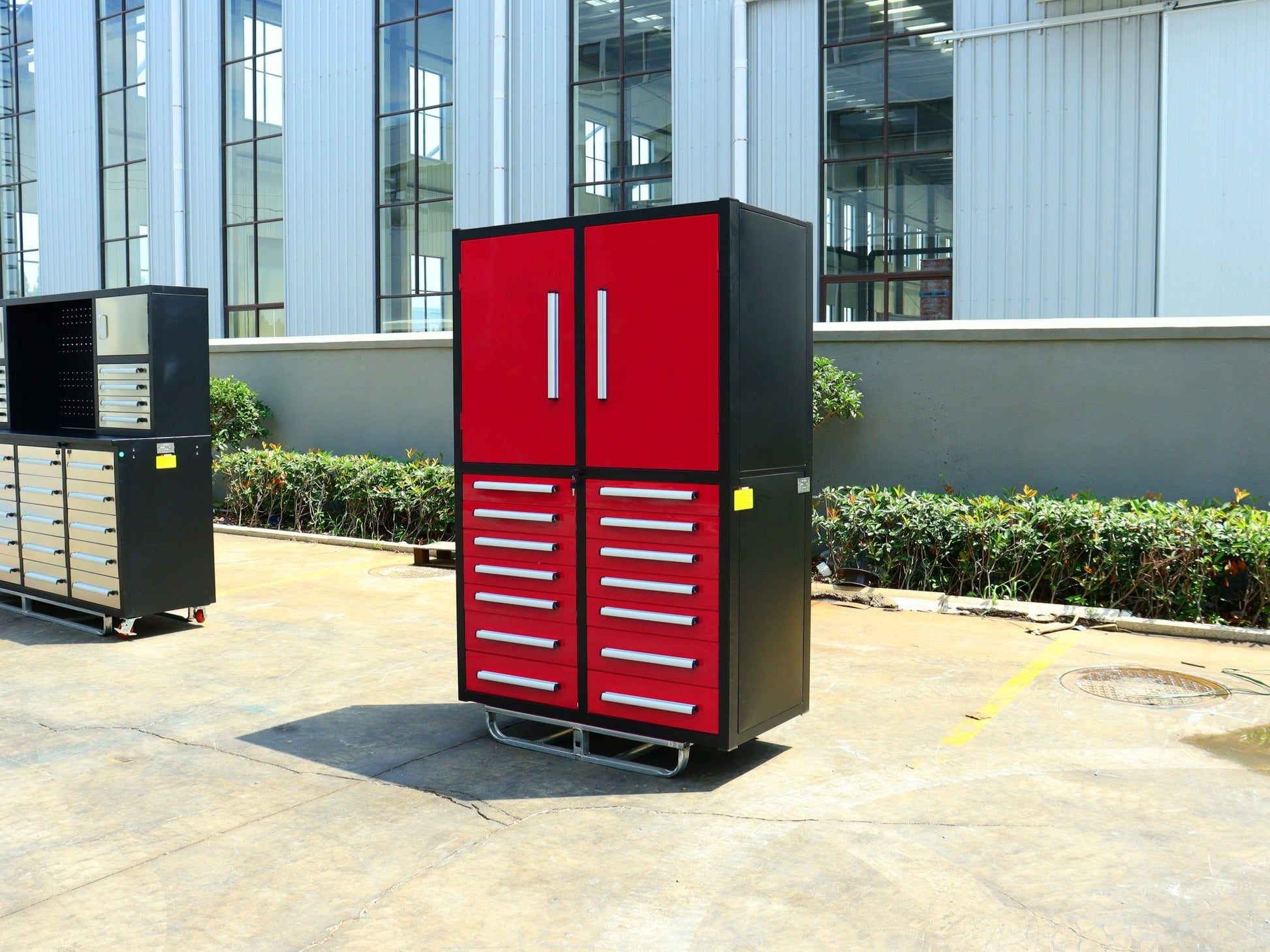 Professional 12 - Drawer Garage Tool Cabinet – Heavy - Duty Steel Bench H4FT14D2 - with Red Finish | Sold by Uncle Wiener's Wholesale