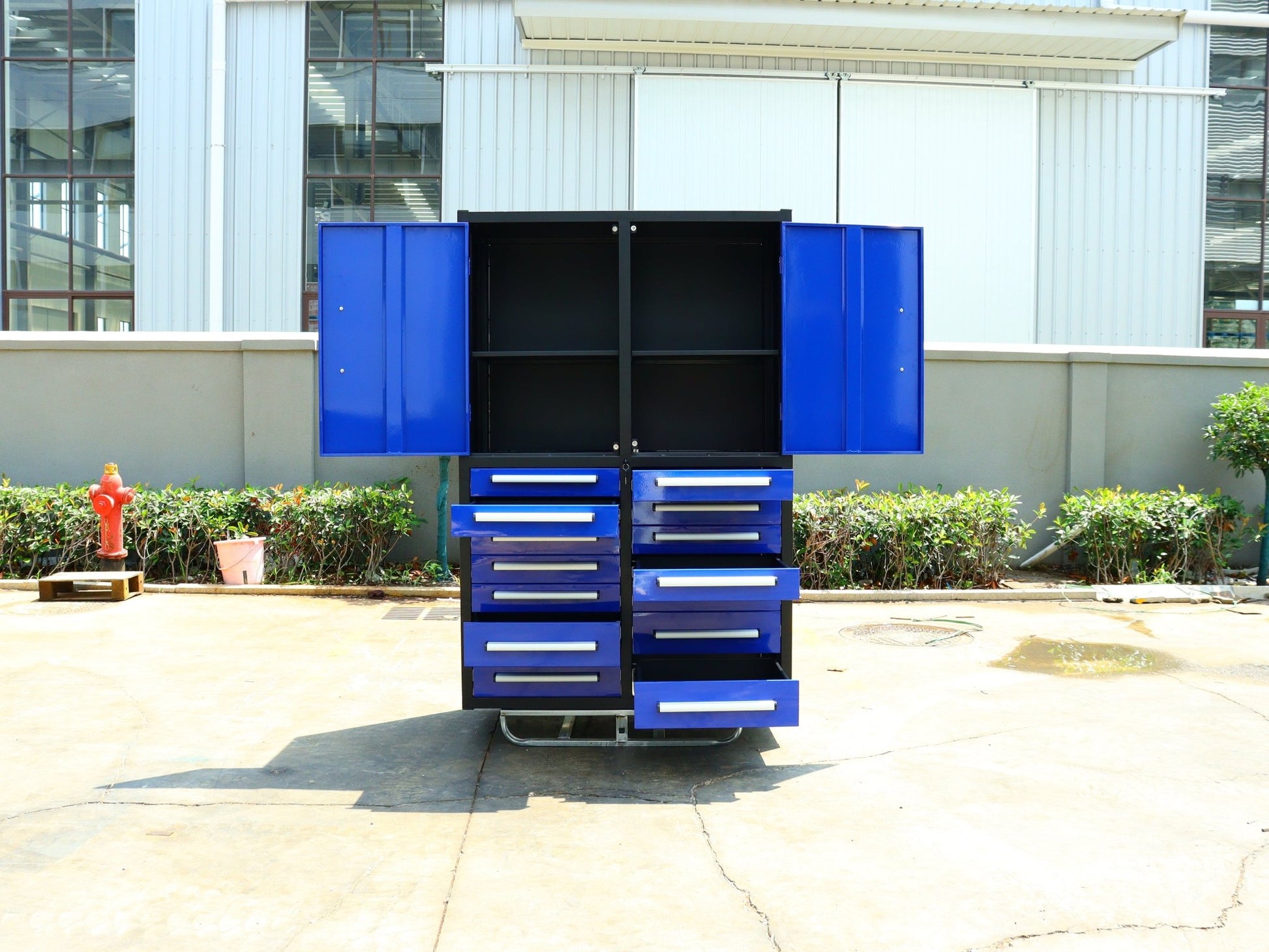Professional 12 - Drawer Garage Tool Cabinet – Heavy - Duty Steel H4FT14D2 - with Blue Finish | Sold by Uncle Wiener's Wholesale