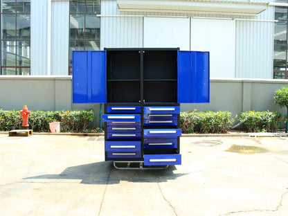 Professional 12 - Drawer Garage Tool Cabinet – Heavy - Duty Steel H4FT14D2 - with Blue Finish | Sold by Uncle Wiener's Wholesale