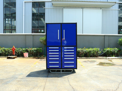 Professional 12 - Drawer Garage Tool Cabinet – Heavy - Duty Steel H4FT14D2 - with Blue Finish | Sold by Uncle Wiener's Wholesale