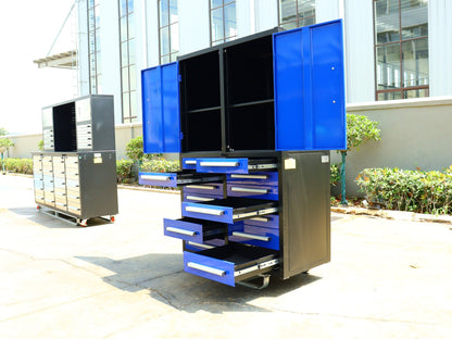 Professional 12 - Drawer Garage Tool Cabinet – Heavy - Duty Steel H4FT14D2 - with Blue Finish | Sold by Uncle Wiener's Wholesale