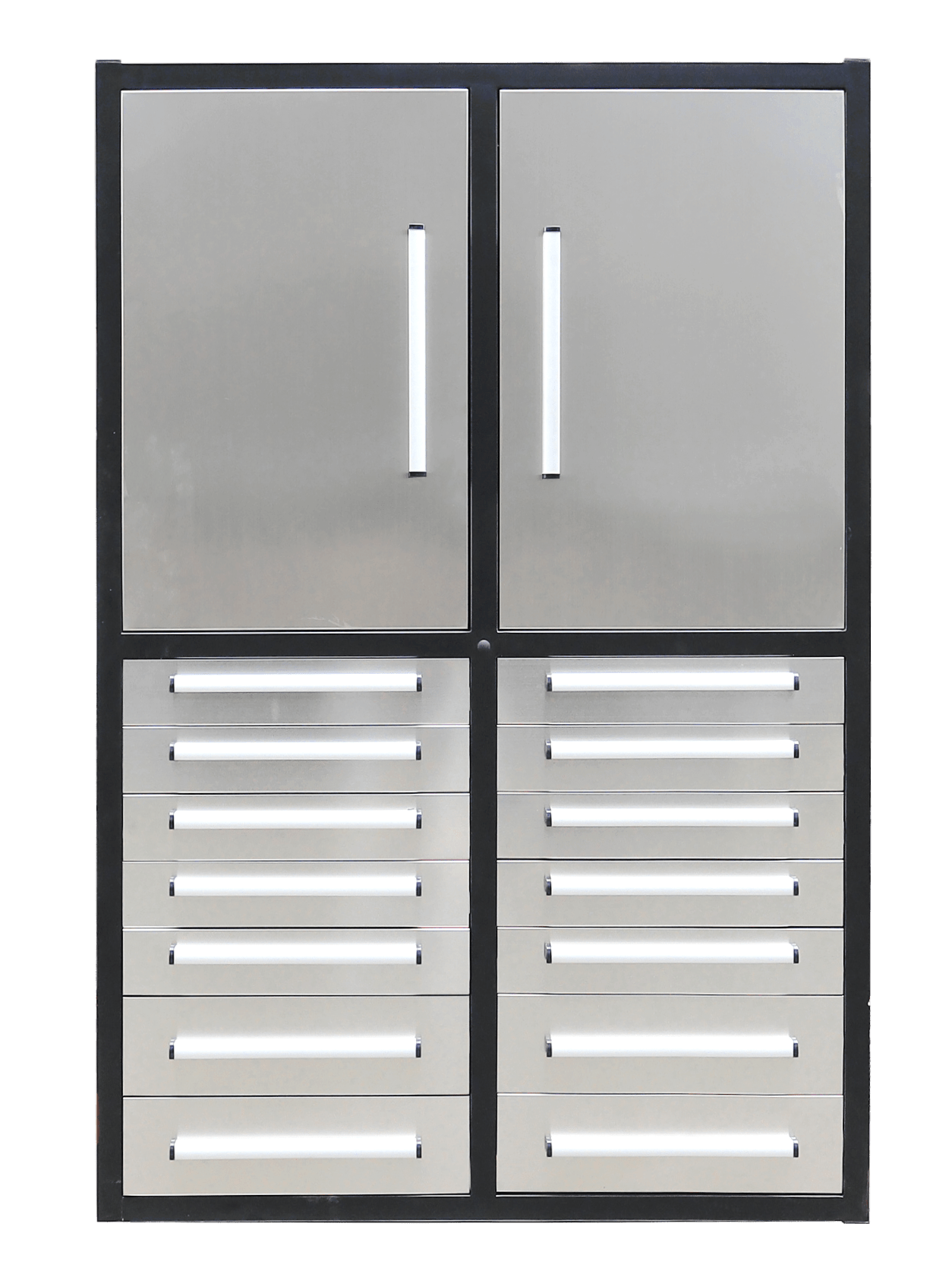 Professional 12 - Drawer Garage Tool Cabinet – Heavy - Duty Steel H4FT14D2 - with Stainless Finish | Sold by Uncle Wiener's Wholesale