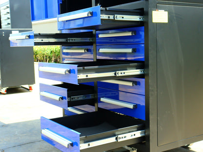 Professional 12 - Drawer Garage Tool Cabinet – Heavy - Duty Steel H4FT14D2 - with Blue Finish | Sold by Uncle Wiener's Wholesale