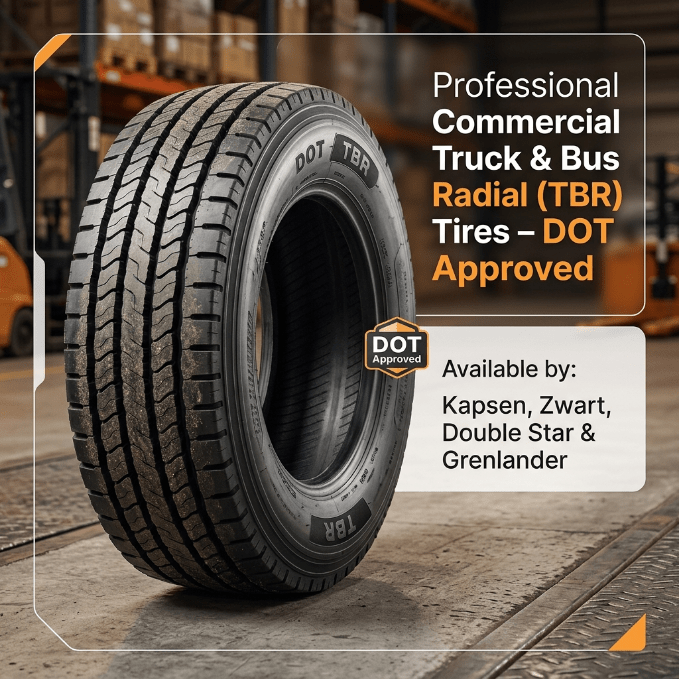 Professional Commercial Truck & Bus Radial (TBR) Tires – DOT Approved | by Kapsen, Zwart, Double Star & Grenlander - Automotive Tires with KAPSEN ALL POSITION HS205 | Sold by Uncle Wiener's Wholesale