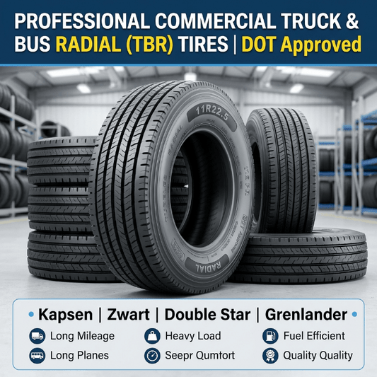 Professional Commercial Truck & Bus Radial (TBR) Tires – DOT Approved | by Kapsen, Zwart, Double Star & Grenlander - Automotive Tires with KAPSEN ALL POSITION HS205 | Sold by Uncle Wiener's Wholesale