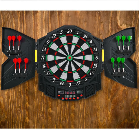 Professional Electronic Dartboard with Cabinet & 12 Darts – LED Display S3015 - with | Sold by Uncle Wiener's Wholesale