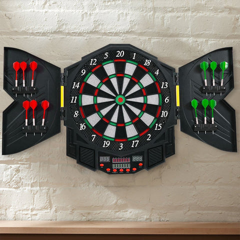 Professional Electronic Dartboard with Cabinet & 12 Darts – LED Display S3015 - with | Sold by Uncle Wiener's Wholesale