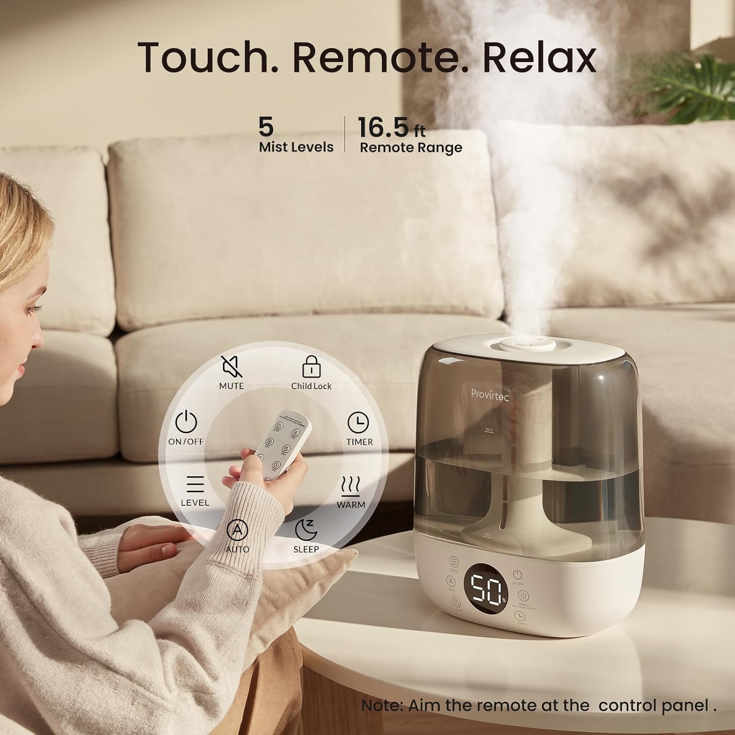 Provirtec MistGrove HC-02 6L Ultrasonic Humidifier – Warm & Cool Mist Top-Fill Humidifier with Remote Control - Electronics with | Sold by Uncle Wiener's Wholesale
