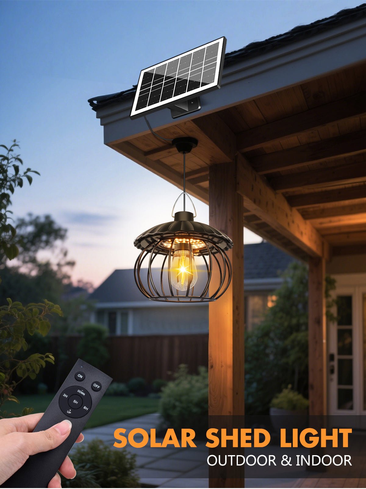 Pumpkin Style Solar Ceiling Light 1000 Lumens Outdoor Pendant Light QYJW18B - with | Sold by Uncle Wiener's Wholesale