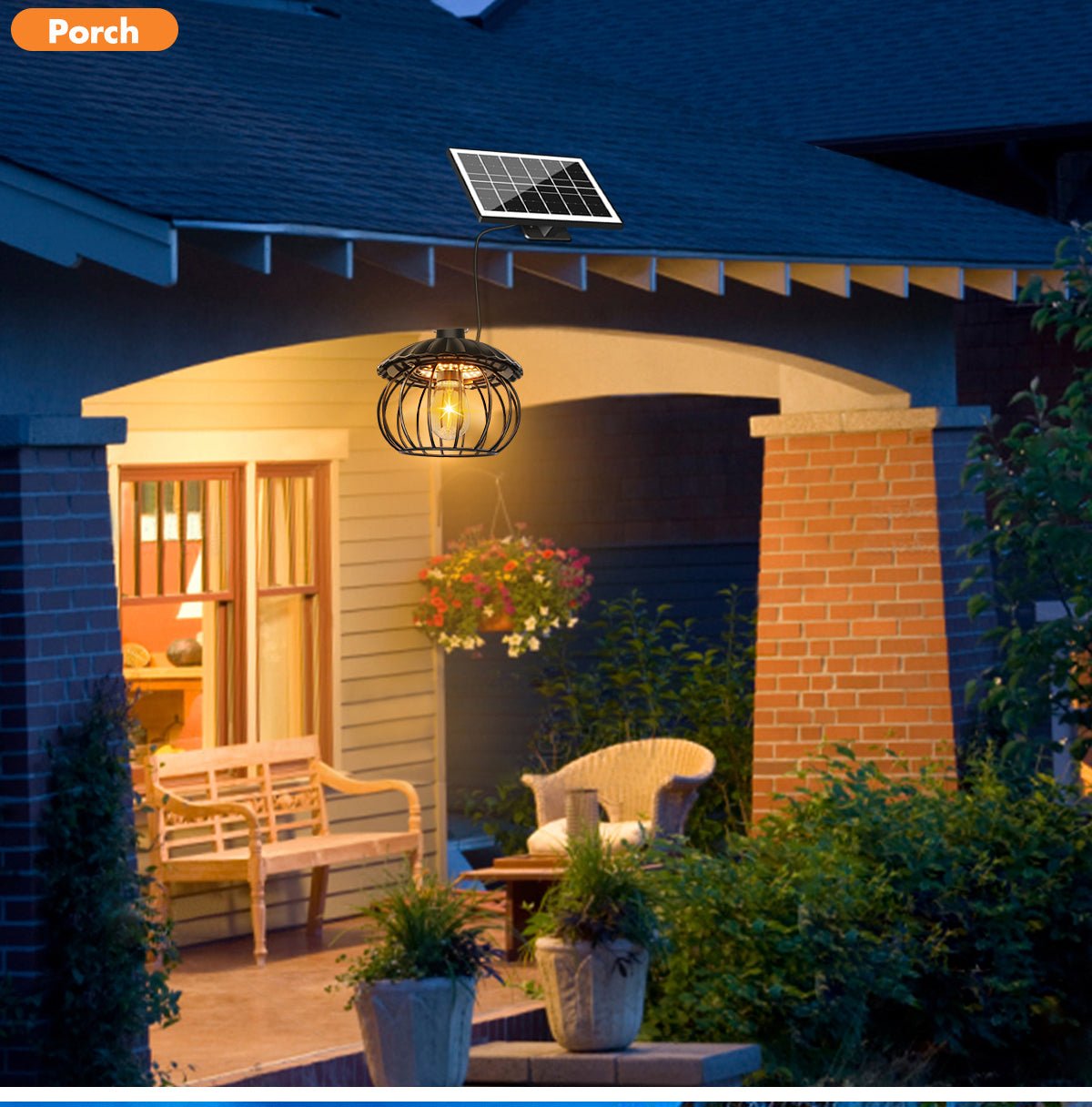 Pumpkin Style Solar Ceiling Light 1000 Lumens Outdoor Pendant Light QYJW18B - with | Sold by Uncle Wiener's Wholesale