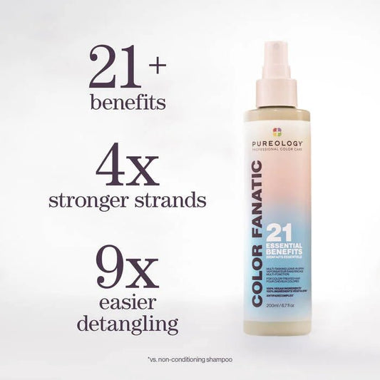 Pureology Color Fanatic Multi - Tasking Leave - In Spray Heat Protectant Detangler for Color - Treated Hair - with | Sold by Uncle Wiener's Wholesale