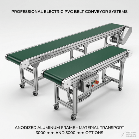PVC Belt Conveyor – Electric Aluminum Frame with 3M & 5M Length Options - General Equipment with 9.84 feet (3 meters) | Sold by Uncle Wiener's Wholesale