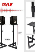 Pyle Speaker Stand Pair of Sound Play 1 and 3 Holder - Black - with <B>Dimensions (Overall):</B> 26.57 inches (H) x 26.77 inches (W) x 7.08 inches (D) | Sold by Uncle Wiener's Wholesale