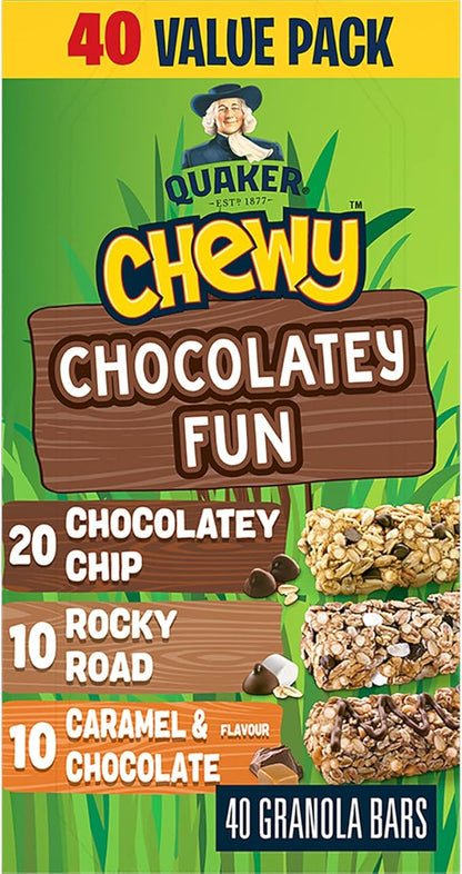 Quaker Chewy Granola Bars Chocolatey Chip 14 Pack Snack Bars - Snack with | Sold by Uncle Wiener's Wholesale