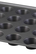 Rachael Ray Yum - o! Nonstick Mini Muffin & Cupcake Tin - 24 Cup, Gray with Marine Blue Grips - with | Sold by Uncle Wiener's Wholesale