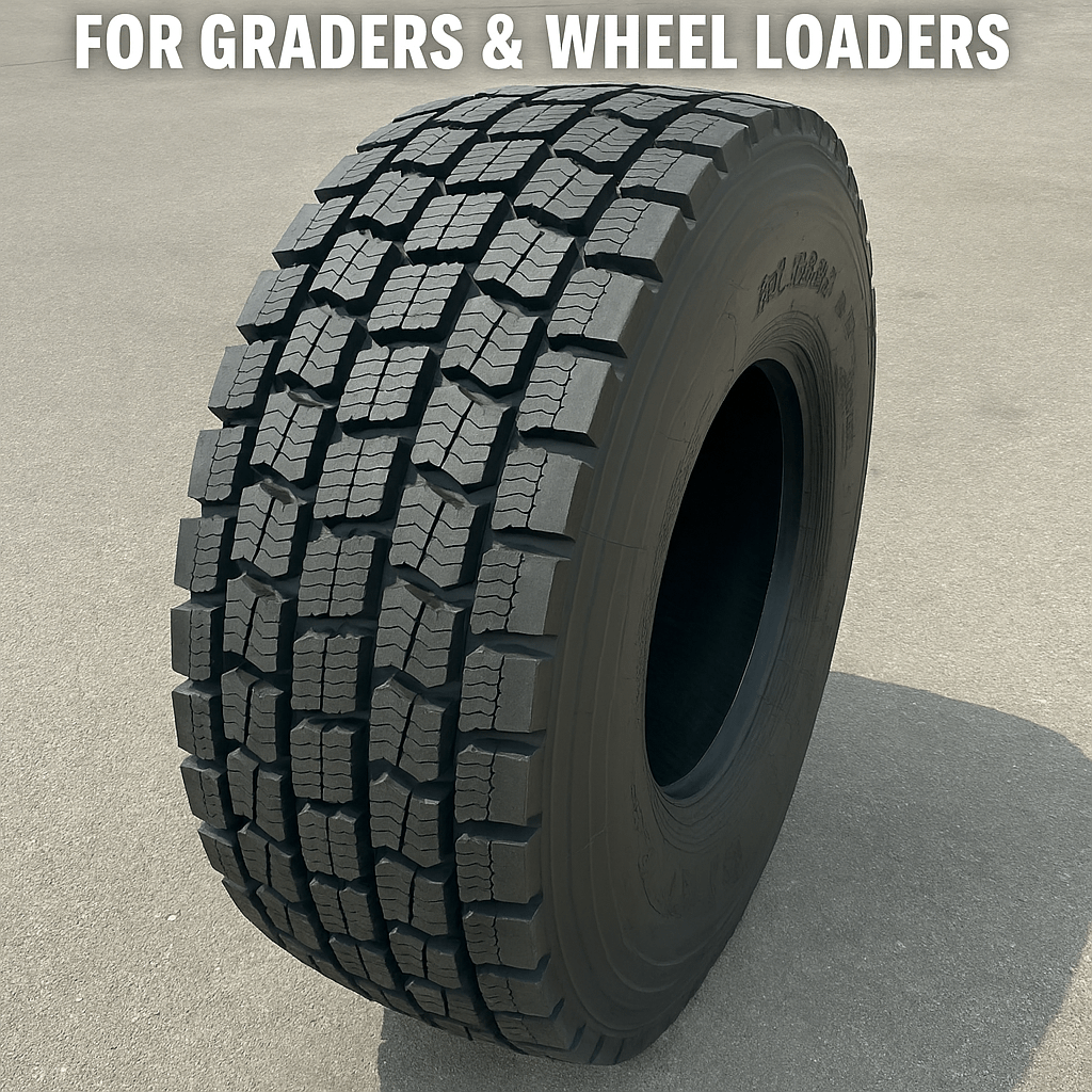 Radial loader tire with deep winter traction tread

20.5R25 OTR tire – sidewall and tread view

Premium mud and snow tire on display

Heavy-duty snow tire for construction equipment

Side-by-side comparison of OTR radial tires