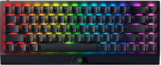 Razer BlackWidow V3 Mini HyperSpeed 65% Wireless Mechanical Gaming Keyboard: Yellow Mechanical Switches Linear & Silent - Phantom Pudding Keycaps - Chroma RGB - Up to 200 Hr Battery - Snap Tap - with Yellow Switches - Linear & Silent | Sold by Uncle Wiener's Wholesale
